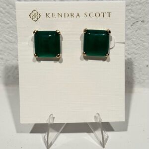 💎 Discontinued Kendra Scott Lex Stud Earrings | Emerald Green/Gold-Retired Style
